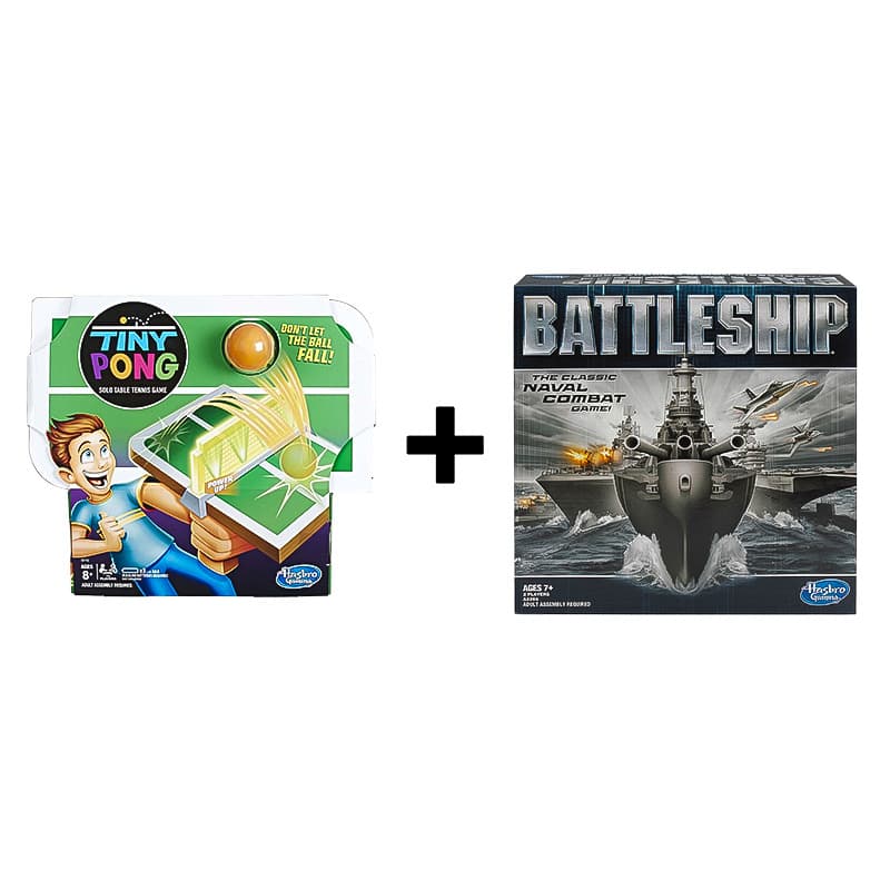 Buy 1 Get 1 Free Tiny Pong Tennis Kids Electronic Handheld Game + Battleship Game