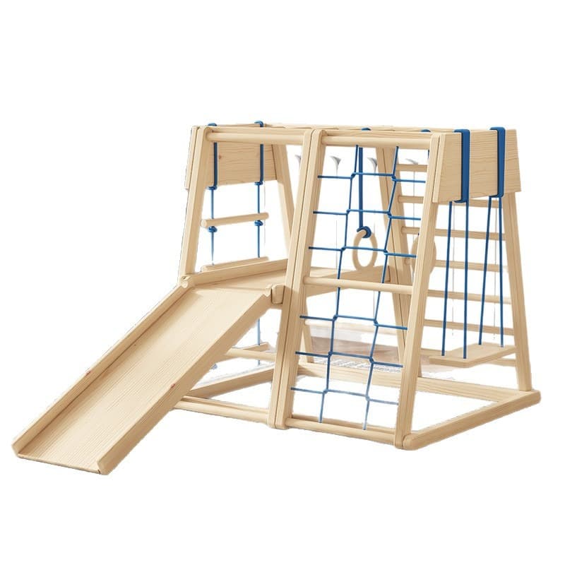 Wooden Climbing and Sliding Playset for Kids