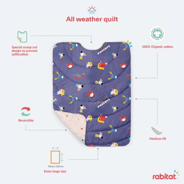 Rabitat Organic Cotton All Weather Quilt - Totally Adorable thumbnail 3