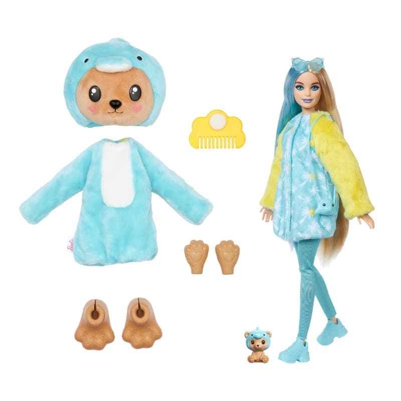 Barbie Cutie Reveal Doll with Stuffed Animal Outfit and 10 Surprises - Blue thumbnail 2