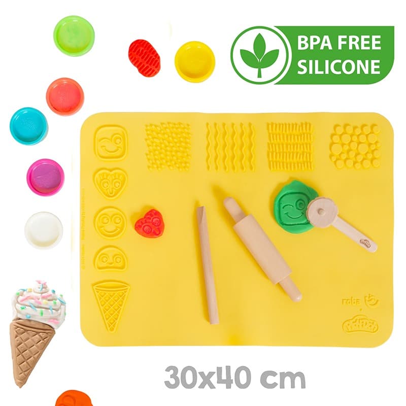 Play-Doh Play Set with 3D Creativity Mat Wooden Tools Modeling Clay thumbnail 3