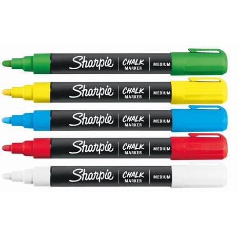 Sharpie Chalk Markers Bullet Medium Multicolor - 5 Pcs thumbnail 2