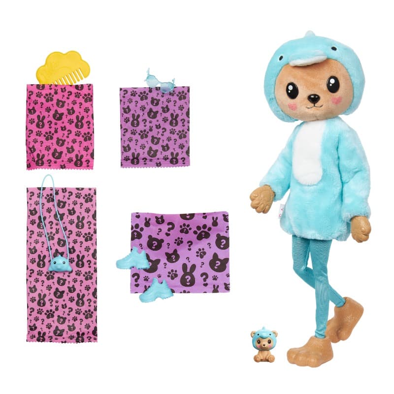 Barbie Cutie Reveal Doll with Stuffed Animal Outfit and 10 Surprises - Blue thumbnail 3