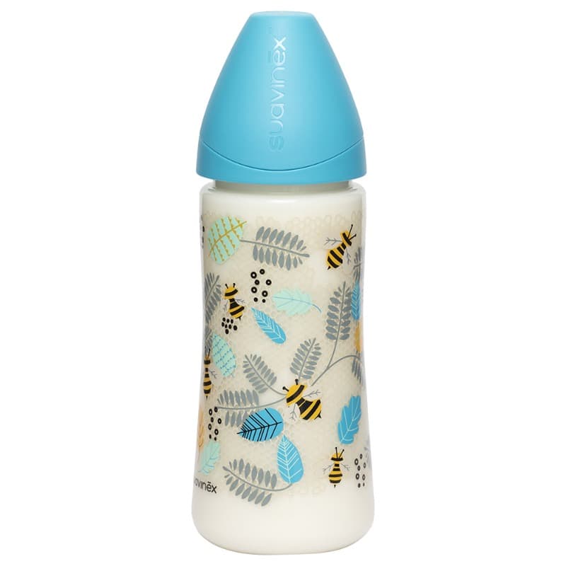 Suavinex - Rabbit Silicone Feeding Bottle - 270ml Green